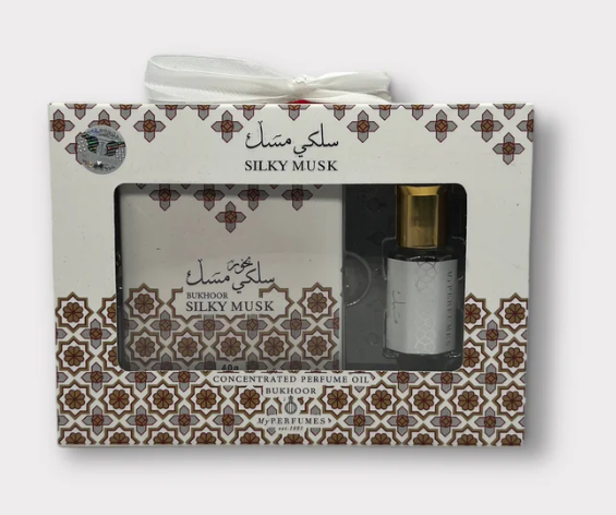 Gift Set Silky Musk 40g Bakhoor + 6ml Oil by My Perfumes