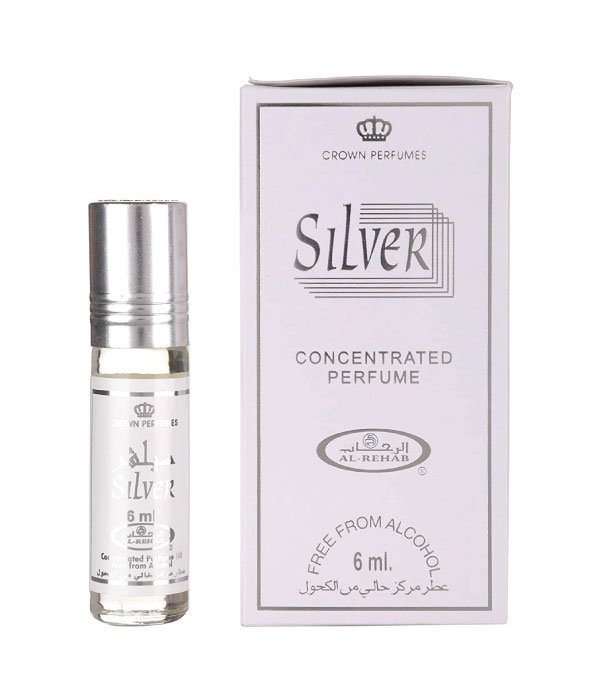 Pack of 6 - Silver  6ml Perfume Oil by Al Rehab